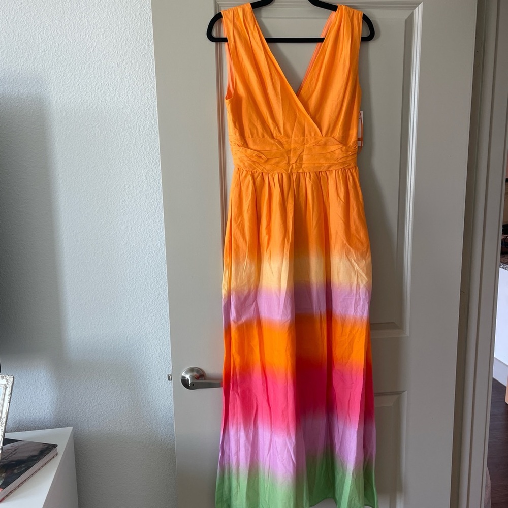 Taylor Orange and Pink Gradient Maxi Dress